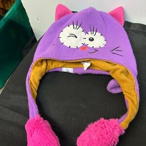 Playful Purple and Pink Cat Ear Hat for Kids
